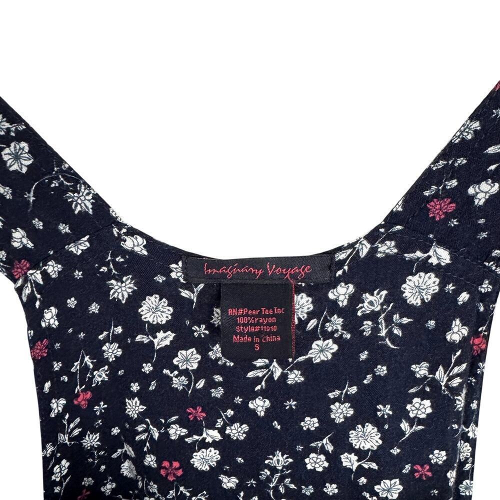 Imaginary Voyage Overalls Floral Navy Women's Size Small - Picture 3 of 5